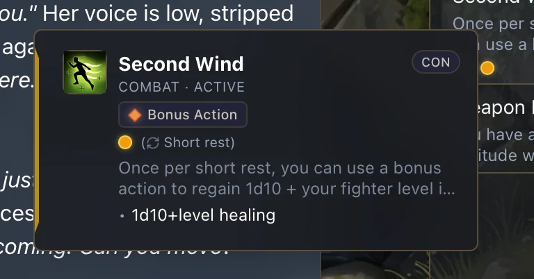 New item, skill, and spell icons in the character sidebar